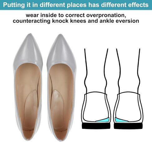 5 Pairs Medial & Lateral Heel Wedge Silicone Insoles, Corrective Adhesive Shoe Inserts for Foot Alignment Knock Knee Pain Bow Legs Osteoarthritis for Men Women in Saudi Arabia