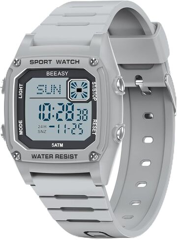 Beeasy Kids Watch, Kid Digital Watch for Ages 3-15 Boys Girls, 50M Waterproof Sport Outdoor Multifunctional Kid Watch with Silicone Band LED Backlight Alarm Stopwatch 12/24 H, Ideal Kids Gift in Saudi Arabia