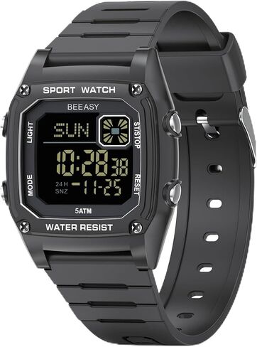 Beeasy Kids Watch, Kid Digital Watch for Ages 3-15 Boys Girls, 50M Waterproof Sport Outdoor Multifunctional Kid Watch with Silicone Band LED Backlight Alarm Stopwatch 12/24 H, Ideal Kids Gift in Saudi Arabia