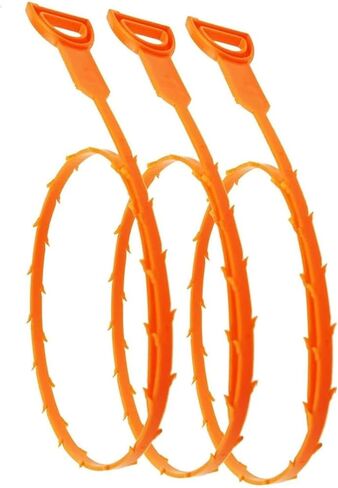 3 PCS Drain Snake Hair Catcher Clog Remover Tool, Shower Snake Hook Sink Unclogger Tool Hair Remover, Drain Clog Remover Cleaning Tools Plumbing Snake for Sewer in Saudi Arabia