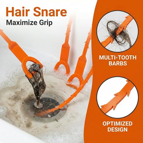 3 PCS Drain Snake Hair Catcher Clog Remover Tool, Shower Snake Hook Sink Unclogger Tool Hair Remover, Drain Clog Remover Cleaning Tools Plumbing Snake for Sewer in Saudi Arabia