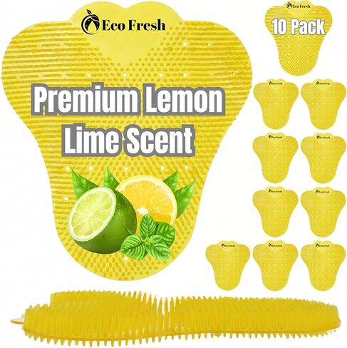 Premuim Large Urinal Screen Deodorizer 10 pack of 3D Wave – Anti-Splash Urinal Cake infused with Essential Oils for Long Lasting 30-Day Odor Control in Bathrooms Toilets Offices Schools, Lemon Lime in Saudi Arabia