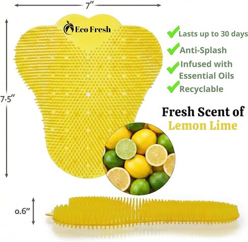 Premuim Large Urinal Screen Deodorizer 10 pack of 3D Wave – Anti-Splash Urinal Cake infused with Essential Oils for Long Lasting 30-Day Odor Control in Bathrooms Toilets Offices Schools, Lemon Lime in Saudi Arabia