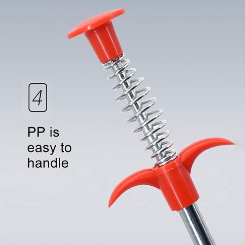 أداة إزالة انسداد تصريف شعر الأفعى مقاس 22.44 بوصة، أداة التقاط مخلب مرنة مع 4 مخالب، ثعبان سباكة للاستحمام والمرحاض وحوض المطبخ وحوض الاستحمام (الحجم: 0.57 متر) in Kuwait