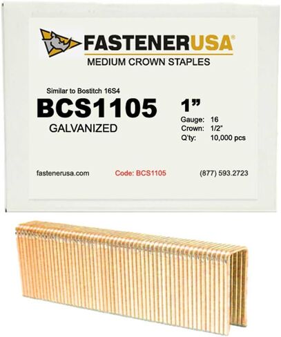 1" Leg x Medium Crown 16GA GALV 16S4 Staples 10,000ct in Kuwait