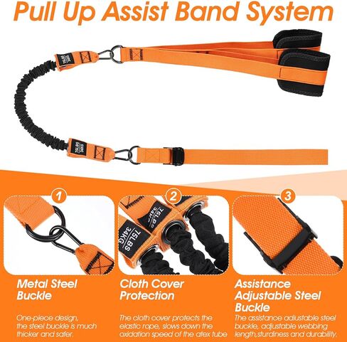 Ptwola Pull Up Assistance Bands 75-225LBS Heavy-Duty Adjustable Resistance Band with Dual Feet Support Pedals Strength Training Workout Equipment for Beginners Chin Up Home Fitness Body Stretching in Saudi Arabia