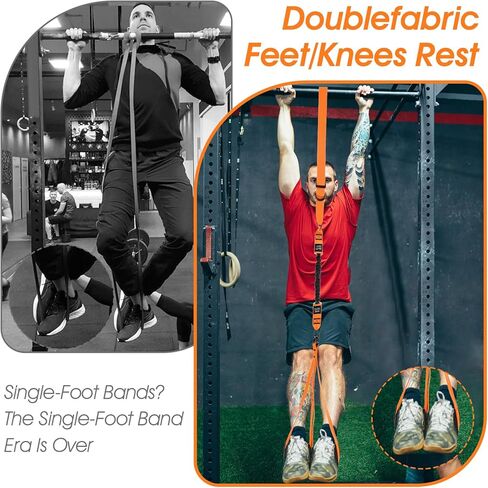 Ptwola Pull Up Assistance Bands 75-225LBS Heavy-Duty Adjustable Resistance Band with Dual Feet Support Pedals Strength Training Workout Equipment for Beginners Chin Up Home Fitness Body Stretching in Saudi Arabia