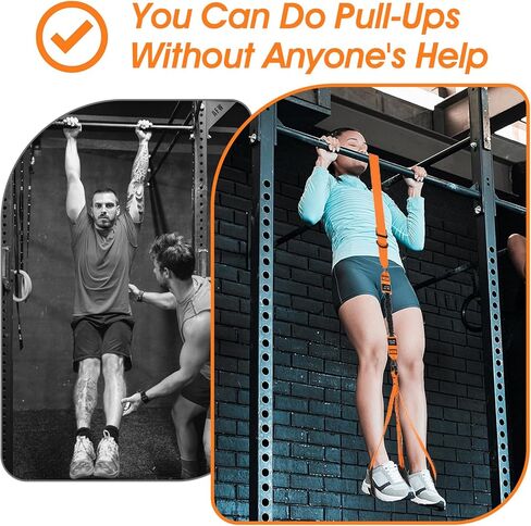 Ptwola Pull Up Assistance Bands 75-225LBS Heavy-Duty Adjustable Resistance Band with Dual Feet Support Pedals Strength Training Workout Equipment for Beginners Chin Up Home Fitness Body Stretching in Saudi Arabia