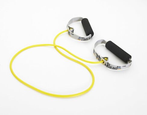 أنابيب مقاومة THERABAND، أنابيب مطاطية احترافية من اللاتكس بمقابض ناعمة، تمرين كامل الجسم، علاج طبيعي، بيلاتيس سفلي، تدريبات في المنزل، وإعادة تأهيل، 48 بوصة، أصفر، رفيع، مستوى المبتدئين 2 in Saudi Arabia