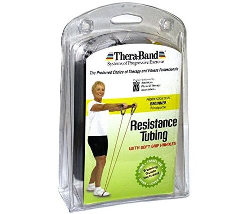 أنابيب مقاومة THERABAND، أنابيب مطاطية احترافية من اللاتكس بمقابض ناعمة، تمرين كامل الجسم، علاج طبيعي، بيلاتيس سفلي، تدريبات في المنزل، وإعادة تأهيل، 48 بوصة، أصفر، رفيع، مستوى المبتدئين 2 in Saudi Arabia