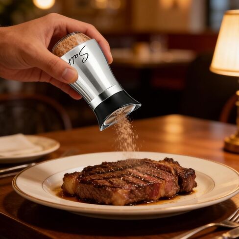 4 oz Salt and Pepper Shakers Set, Glass Shaker Bottom with Stainless Steel Lids, Refillable Spice Jars for Kitchen, Camping, RV, BBQ, Tabletop Use in Saudi Arabia