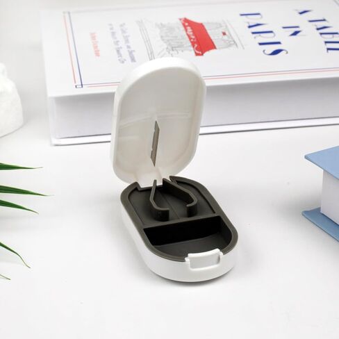 Pill Cutter & Splitter & Organizer – Accurately Cuts, Stores Pills with Detachable V-Shaped Silicone Slot, Portable & Easy to Clean in Saudi Arabia