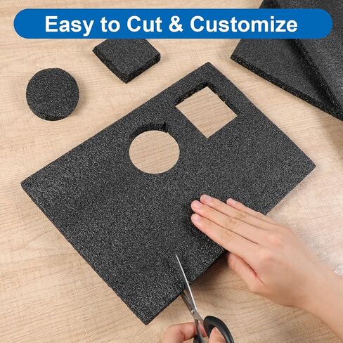 30 قطعة من صفائح رغوة البولي إيثيلين مقاس 30.48 سم × 20.32 سم × 0.5 سم - بطانة إسفنجية من البولي إيثيلين سوداء سميكة بسمك 1/2 بوصة للشحن وحقائب التعبئة والحرف اليدوية والإدخالات المتحركة in Kuwait