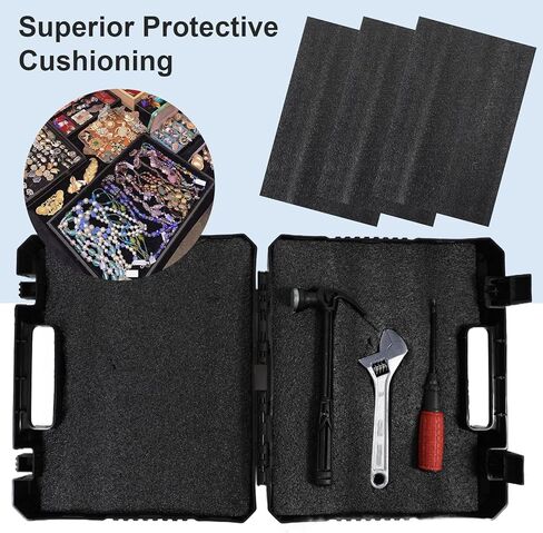 30 قطعة من صفائح رغوة البولي إيثيلين مقاس 30.48 سم × 20.32 سم × 0.5 سم - بطانة إسفنجية من البولي إيثيلين سوداء سميكة بسمك 1/2 بوصة للشحن وحقائب التعبئة والحرف اليدوية والإدخالات المتحركة in Kuwait