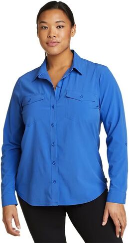 Eddie Bauer Women's Departure 2.0 Long-Sleeve Shirt, Dusty Iris, Medium in Saudi Arabia