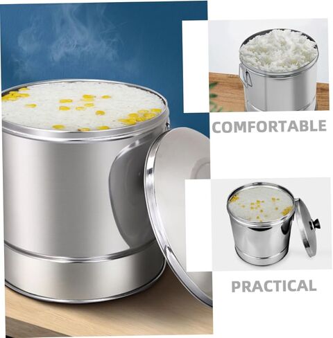 Sosoport Capacity Stainless Steel Rice Steamer Sushi Rice Container for People Kitchen Gadget for Home Restaurant Use Smooth Surface Fine Workmanship in Saudi Arabia