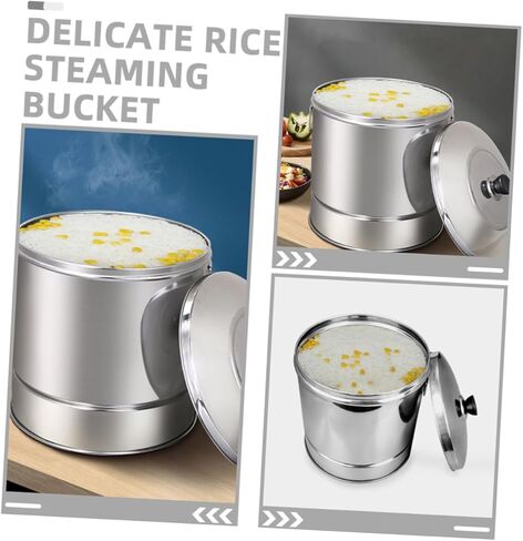 Sosoport Capacity Stainless Steel Rice Steamer Sushi Rice Container for People Kitchen Gadget for Home Restaurant Use Smooth Surface Fine Workmanship in Saudi Arabia