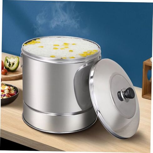 Luxshiny Stainless Steel Rice Steamer with Lid Handle Multi Functional Kitchen Gadget for Rice Cooking Sushi Serving for People for Home Restaurant Use in Saudi Arabia