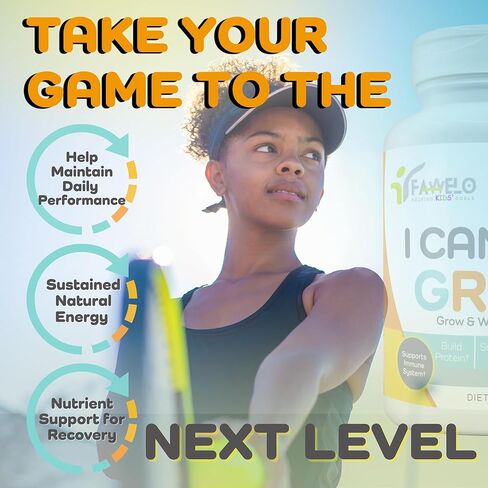 I Can Grow Day-Time for Kids 10+ & Teens | Growth & Development Support with L-Arginine, Colostrum, Calcium, D3, Magnesium, Zinc | Bone Strength, Focus | 90 Capsules in Saudi Arabia