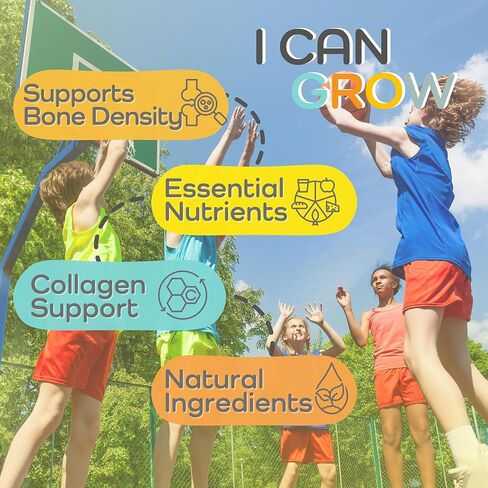 I Can Grow Day-Time for Kids 10+ & Teens | Growth & Development Support with L-Arginine, Colostrum, Calcium, D3, Magnesium, Zinc | Bone Strength, Focus | 90 Capsules in Saudi Arabia