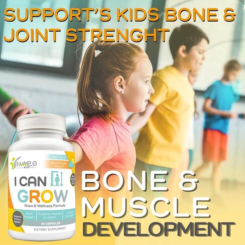 I Can Grow Day-Time for Kids 10+ & Teens | Growth & Development Support with L-Arginine, Colostrum, Calcium, D3, Magnesium, Zinc | Bone Strength, Focus | 90 Capsules in Saudi Arabia