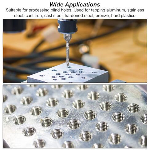 Combination Drill and Tap Bit, 1/4" Hex Shank M6 x 1 Metric Uncoated High Speed Steel 4341 Spiral Flute Drilling Tapping Tool 2pcs in Saudi Arabia
