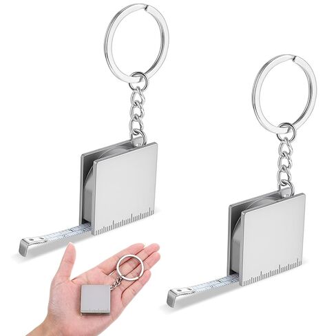 2 Pcs Mini Tape Measure Metal Keychain, 1.2m/4ft Retractable Metal Measuring Tapes Mini Keychain Tape Measure Small Square Tapes Measuring for Sewing DIY Party Favors Easy Read Metric/Inch in Saudi Arabia