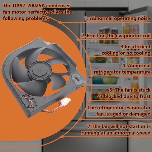 استبدال محرك مروحة المكثف DA97-20025A لجهاز Samsung RF27T5241SR، RS22T5201SR، RS27T5200SG، RF32CG5400SR، استبدال PD00076495، 4962138، AP6883701، PS12720104 in Kuwait