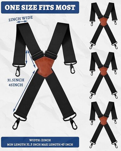 3 Pack 2in Wide Ski Suspenders Heavy Duty Adjustable Elastic X-Back Pants Suspenders Non-slip Straps for Men Women in Saudi Arabia