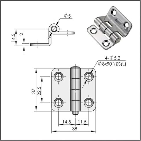 304 الفولاذ المقاوم للصدأ الزاوية اليمنى بيند باب خزانة بمفصلات 1 قطعة in Kuwait