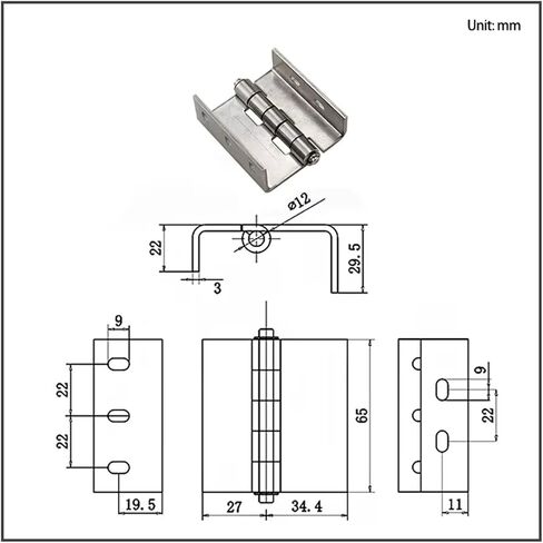 مفصلة داخلية مخفية من الفولاذ المقاوم للصدأ قطعة واحدة in Kuwait