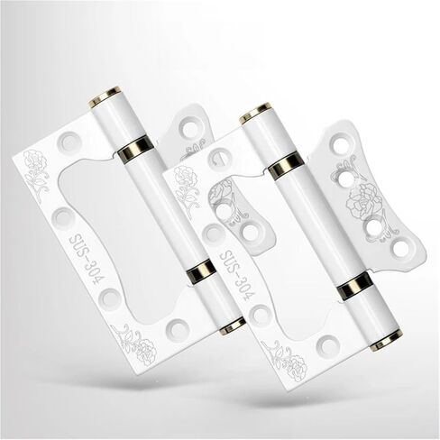 4inch Stainless Steel Mini Door Fitting Sound-Absorbing Hinges 2Pcs(White) in Saudi Arabia