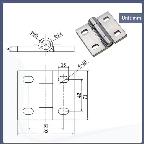 مفصلات شديدة التحمل من الفولاذ المقاوم للصدأ 304 قطعة واحدة in Kuwait