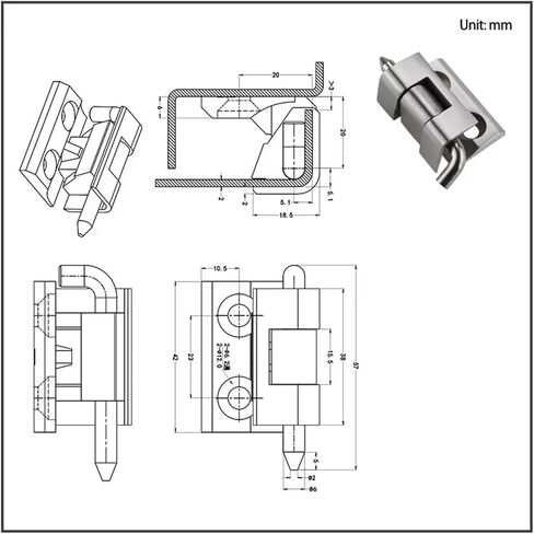 مفصلات من الفولاذ المقاوم للصدأ قابلة للإزالة قطعة واحدة in Kuwait