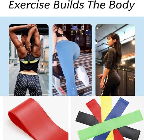 Resistance Loop Bands 5 Pack, Non-Slip Non-Roll TPE Exercise Bands for Yoga, Pilates, Home Workout, Strength Training, Stretching, Ideal for Glute, Leg, Arm, Hip Fitness in Saudi Arabia