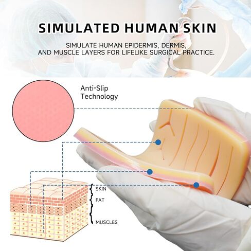 Suture Practice Kit, Durable with Non-Slip Suction Cup Design, Including Thickened Pre-Cut Wounds and Complete Tools for Educational Use in Saudi Arabia