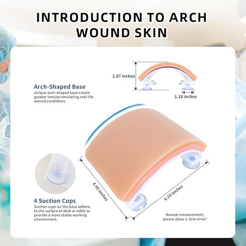 Suture Practice Kit, Durable with Non-Slip Suction Cup Design, Including Thickened Pre-Cut Wounds and Complete Tools for Educational Use in Saudi Arabia