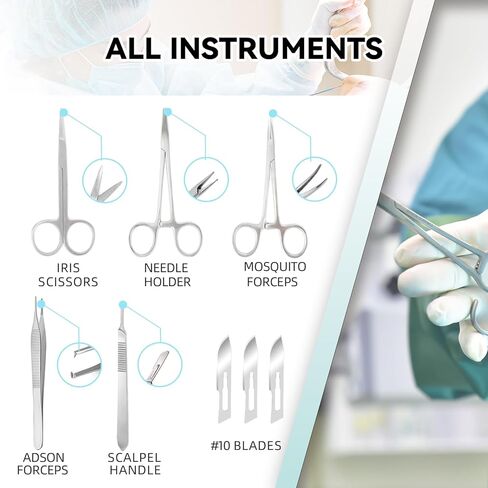 Suture Practice Kit, Durable with Non-Slip Suction Cup Design, Including Thickened Pre-Cut Wounds and Complete Tools for Educational Use in Saudi Arabia