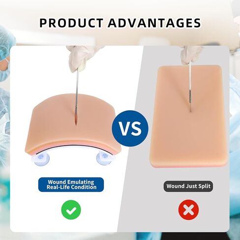 Suture Practice Kit, Durable with Non-Slip Suction Cup Design, Including Thickened Pre-Cut Wounds and Complete Tools for Educational Use in Saudi Arabia