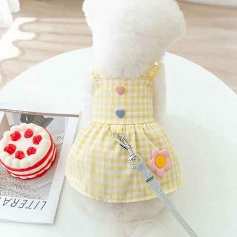 Dog Dress Dog Princess Dress Dog Classic Plaid Skirt Soft Breathable Dog Summer Dress for Small Medium Large Dog Girls Puppy Lightweight Pet Dresses in Saudi Arabia