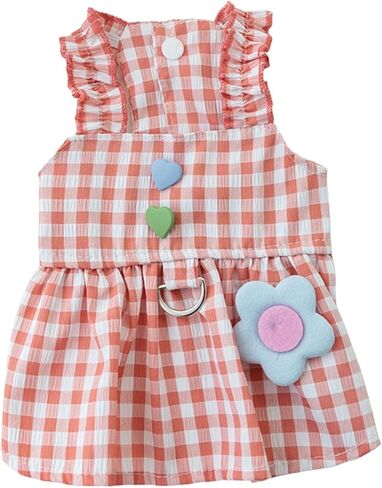 Dog Dress Dog Princess Dress Dog Classic Plaid Skirt Soft Breathable Dog Summer Dress for Small Medium Large Dog Girls Puppy Lightweight Pet Dresses in Saudi Arabia