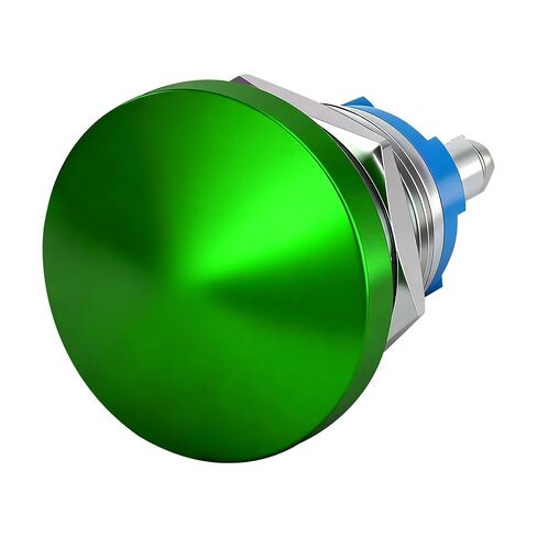 22mm Mushroom Head Momentary Push Button Switch, IP65 Waterproof 5A 12V/24V/36V DC 110V/250V AC, Screw Terminal SPST 1NO (Green) in Saudi Arabia