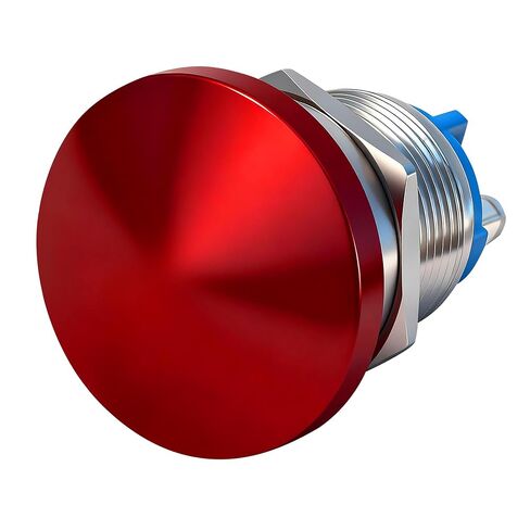 22mm Mushroom Head Momentary Push Button Switch, IP65 Waterproof 5A 12V/24V/36V DC 110V/250V AC, Screw Terminal SPST 1NO (Green) in Saudi Arabia