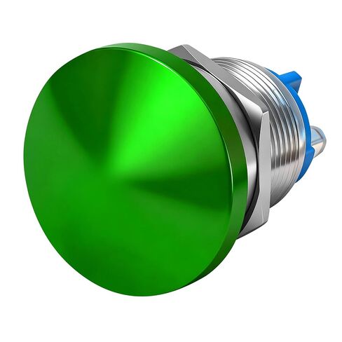 22mm Mushroom Head Momentary Push Button Switch, IP65 Waterproof 5A 12V/24V/36V DC 110V/250V AC, Screw Terminal SPST 1NO (Green) in Saudi Arabia