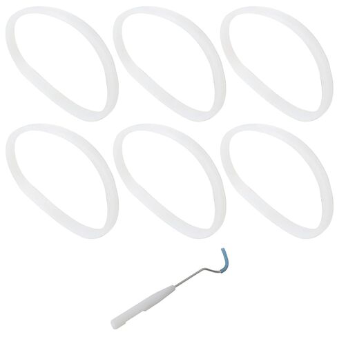 6Pcs Sealing Gaskets Set Fit for Ninja Blender, 10cm O-Ring Gasket Compatible with BL450, BL456, BL455, BL451, BL480, BL481, BL482, BL490, BL491, BL492, BL493, BL494 Models - White in Saudi Arabia
