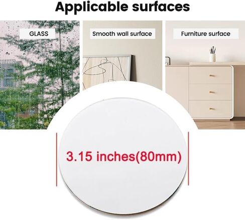 4 Pcs Adhesive Disk for Suction Cup Shower Suction Cup Adhesive Sticker Discs 80mm Circular Plastic Mounting Pads Heat Resistant Double-Sided Stickers Suction Items Coated Stick Pad Holder in Saudi Arabia