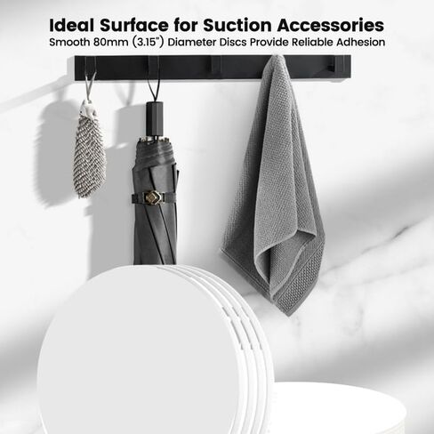 4 Pcs Adhesive Disk for Suction Cup Shower Suction Cup Adhesive Sticker Discs 80mm Circular Plastic Mounting Pads Heat Resistant Double-Sided Stickers Suction Items Coated Stick Pad Holder in Saudi Arabia