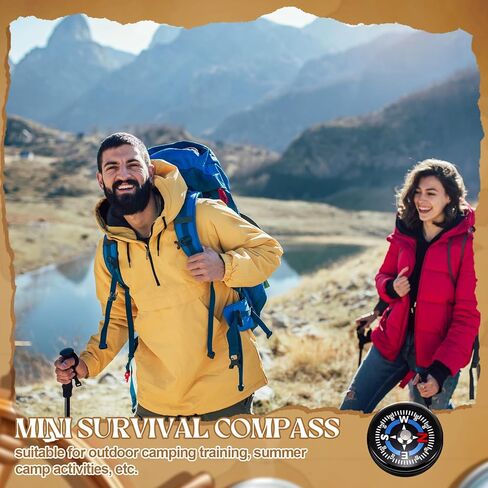 Relaxweex 100 Pcs Mini Survival Compass Gifts Bulk Include 20mm Mini Survival Compass, Kraft Tags, Organza Bag Outdoor Adventure Gifts for Camping Hiking Boating Touring Outdoor Activities, 4 Styles in Saudi Arabia