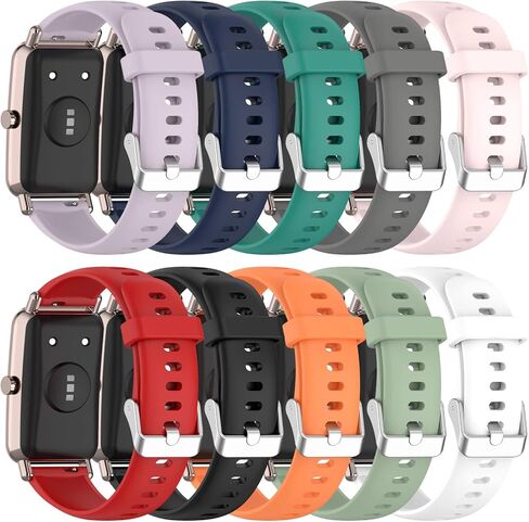 FitTurn [10 عبوات 16 مم من أجل Itech Active 3 استبدال سوار معصم من السيليكون اللامع الملون قابل للتعديل حزام إكسسوارات in Saudi Arabia