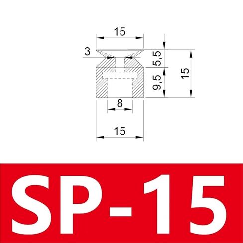1pcs Pneumatic Suction Cup SP Single Layer Silicone Rubber 8mm Mounting Hole Sucker Big Head Injection Molding Machine Manipulator(15mm) in Kuwait